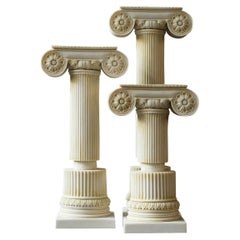 Ionic Column Statue Set Made with Compressed Marble Powder (3 pieces)