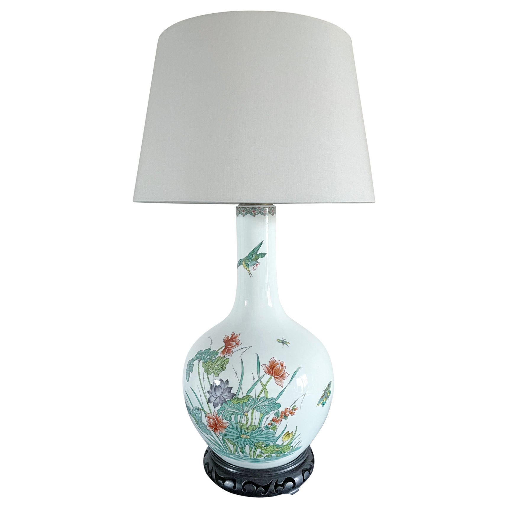 Japanese Porcelain Table Lamp For Sale