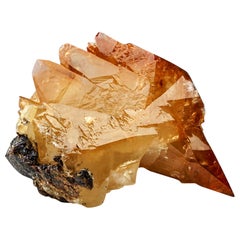 Cristal de calcite doré jumelé provenant de la mine Elmwoods, Tennessee (515.8 grammes)