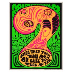 WILL THEY TURN YOU ON YOU American Political Anti Drugs Poster, 1970 psychedelic