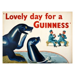 Original Vintage Advertising Poster Lovely Day For A Guinness Irish Stout Gilroy