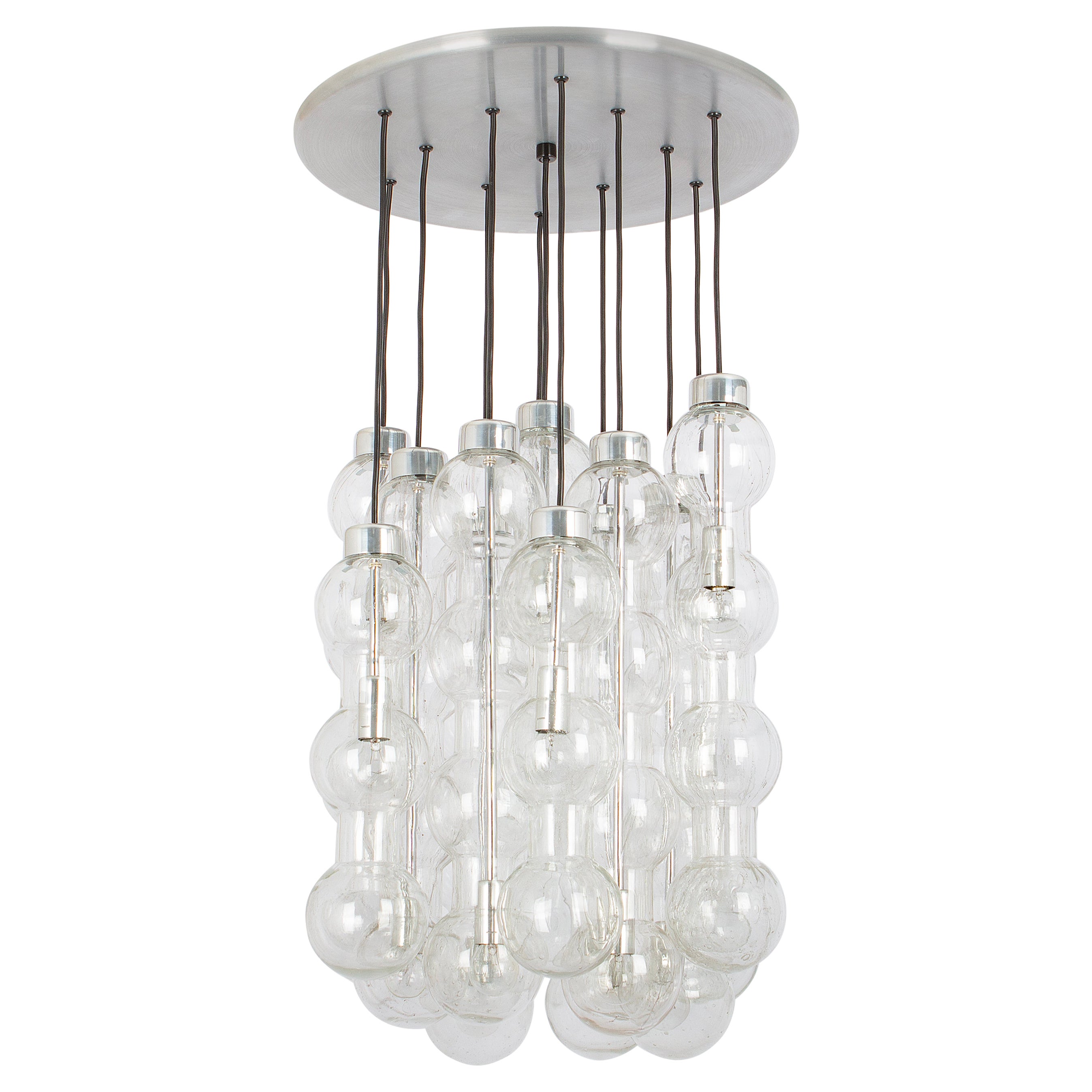 Large Designer Cascading Chandelier Murano Glass by Doria, Germany, 1970s For Sale
