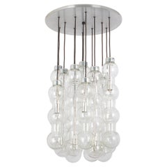 Grande lampadario a cascata di design in vetro di Murano di Doria, Germania, anni '70