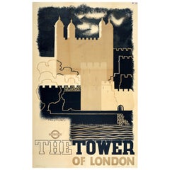 Original Vintage Londoner U-Bahn-Poster, Tower of London, McKnight Kauffer, Kunst