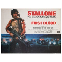 FIRST BLOOD 1982 UK Quad Film Movie Poster