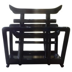 Hollywood Regency Asian Modern Magazine Rack