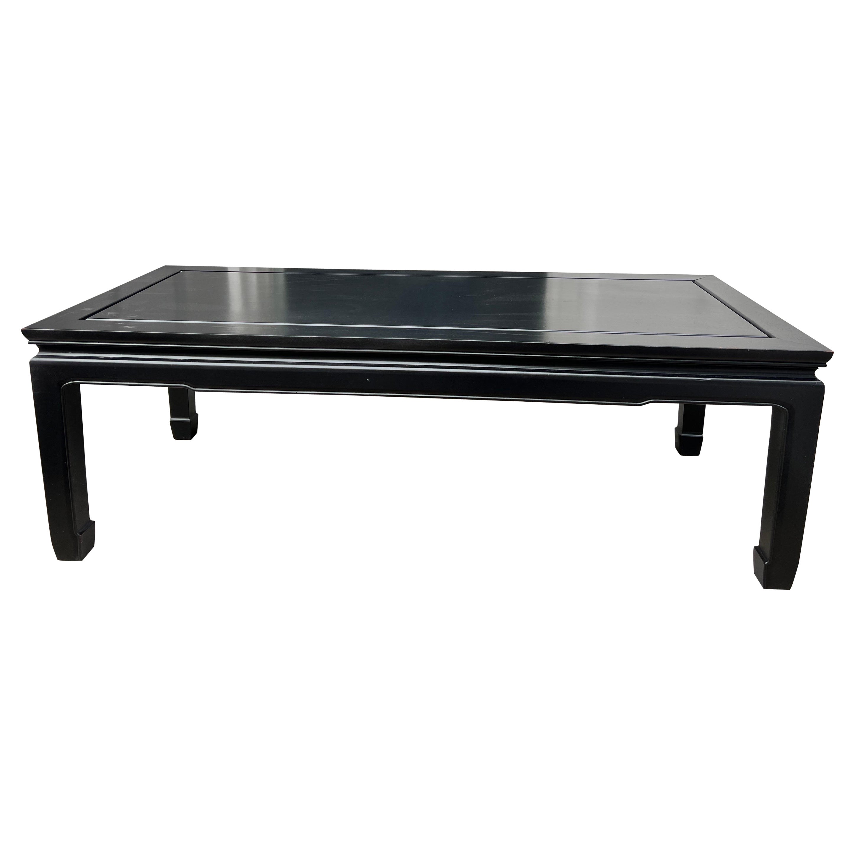 1950s Vintage Ebonized Ming Style Coffee Table