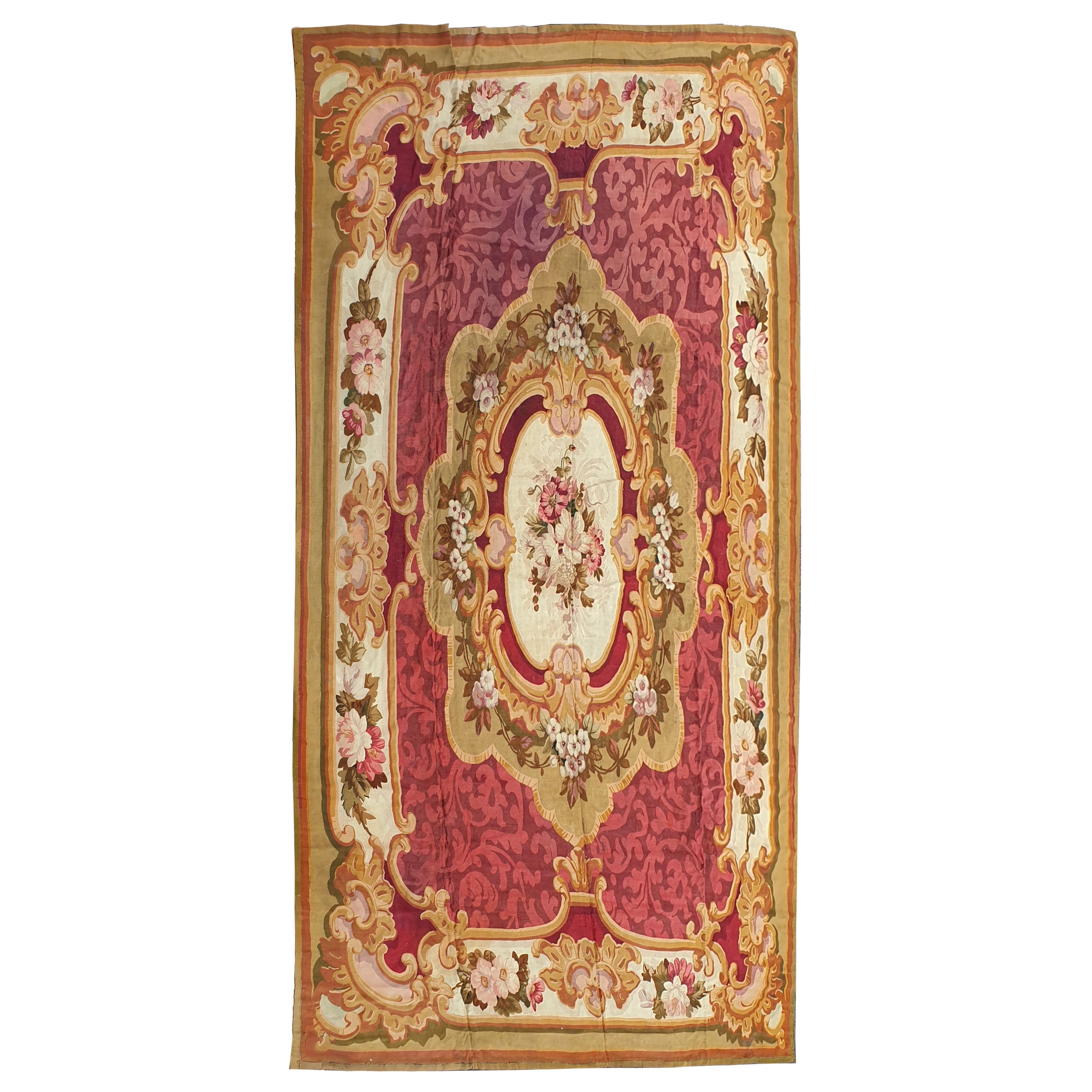 Tapis d'Aubusson du 19ème siècle (napoleon 3) - N 910 en vente