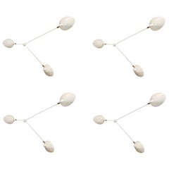 Serge Mouille - 4   3-Arm Spider Sconces in White - IN STOCK!