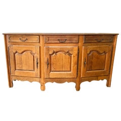 Antique Early 1900s French Provincial Oak Buffet Sideboard