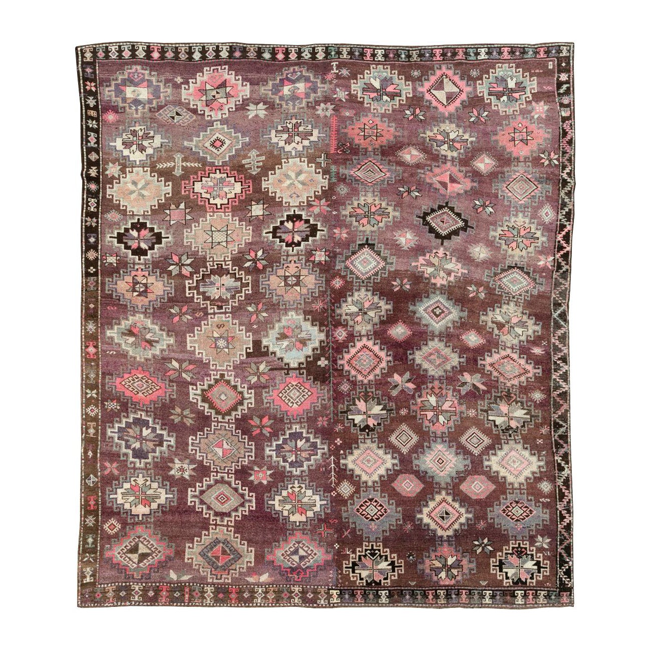 Mid-20th Century Handmade Turkish Anatolian Tribal Room Size Carpet