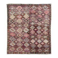 Tapis tribal turc d'Anatolie du milieu du 20e siècle fabriqué à la main, de taille standard