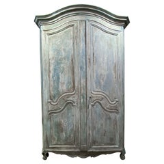 Antique Impressive Scale 19th Century Louis XV Style Painted Armoire