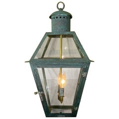 Farol Vintage de Cobre Colgante de Cuatro Caras