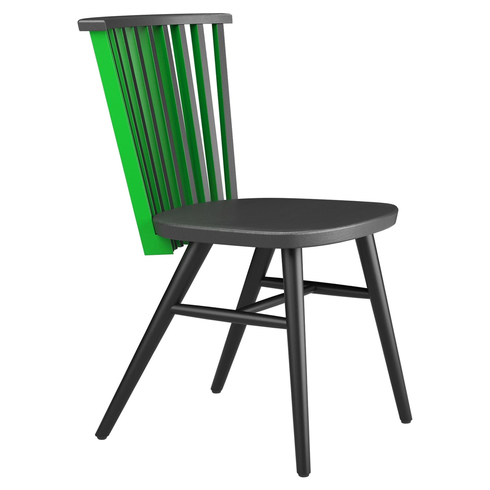 Hayche, Tornasol chair, Black, Green & Blue, Solid Wood, UK, Made To Order For Sale
