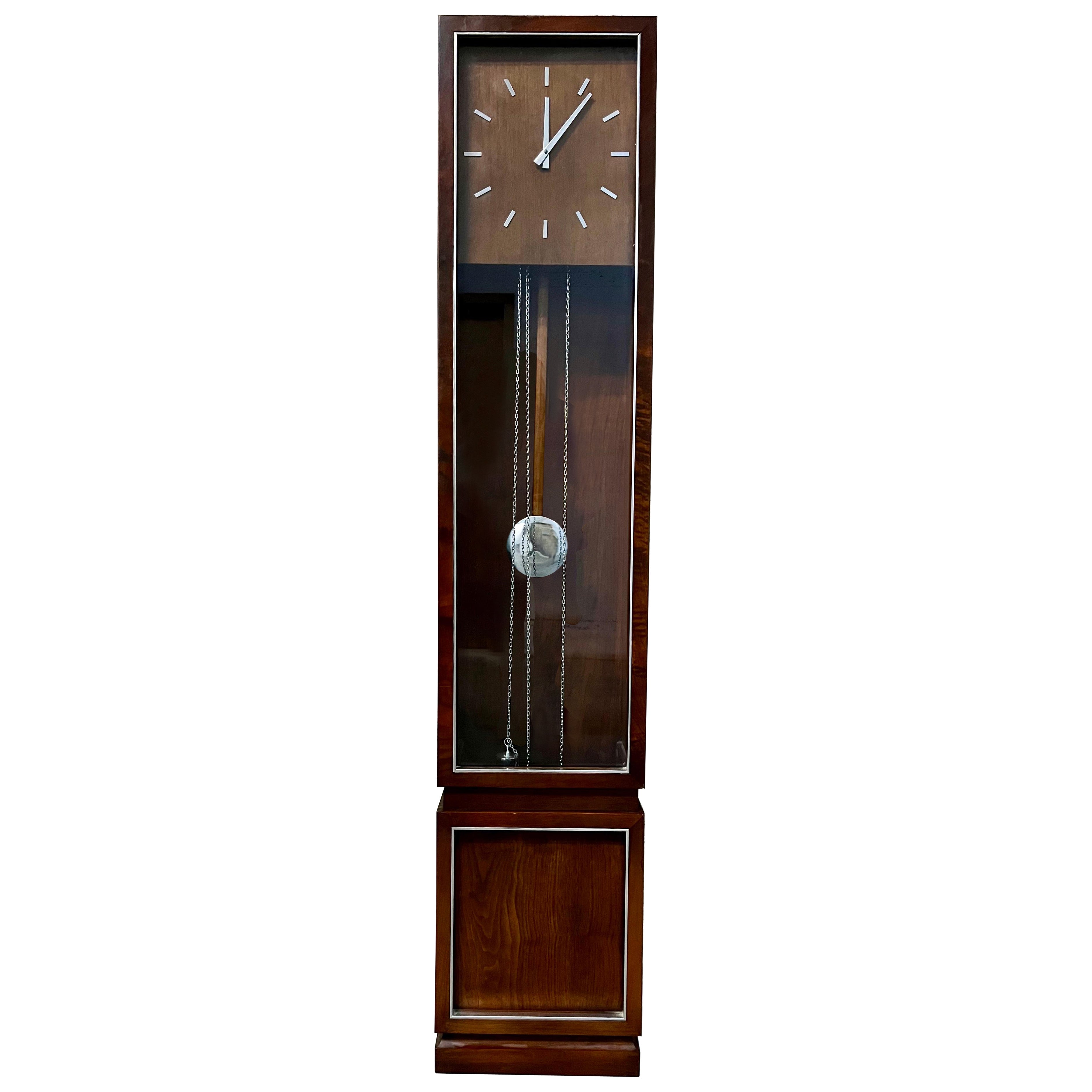 Mid Century Modern Grandfather Clock by Sligh Furniture. Circa 1960s  For Sale