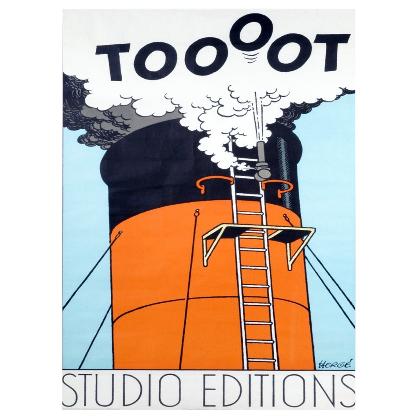 Affiche vintage originale Toooot, Herge Studio Editions, 1980