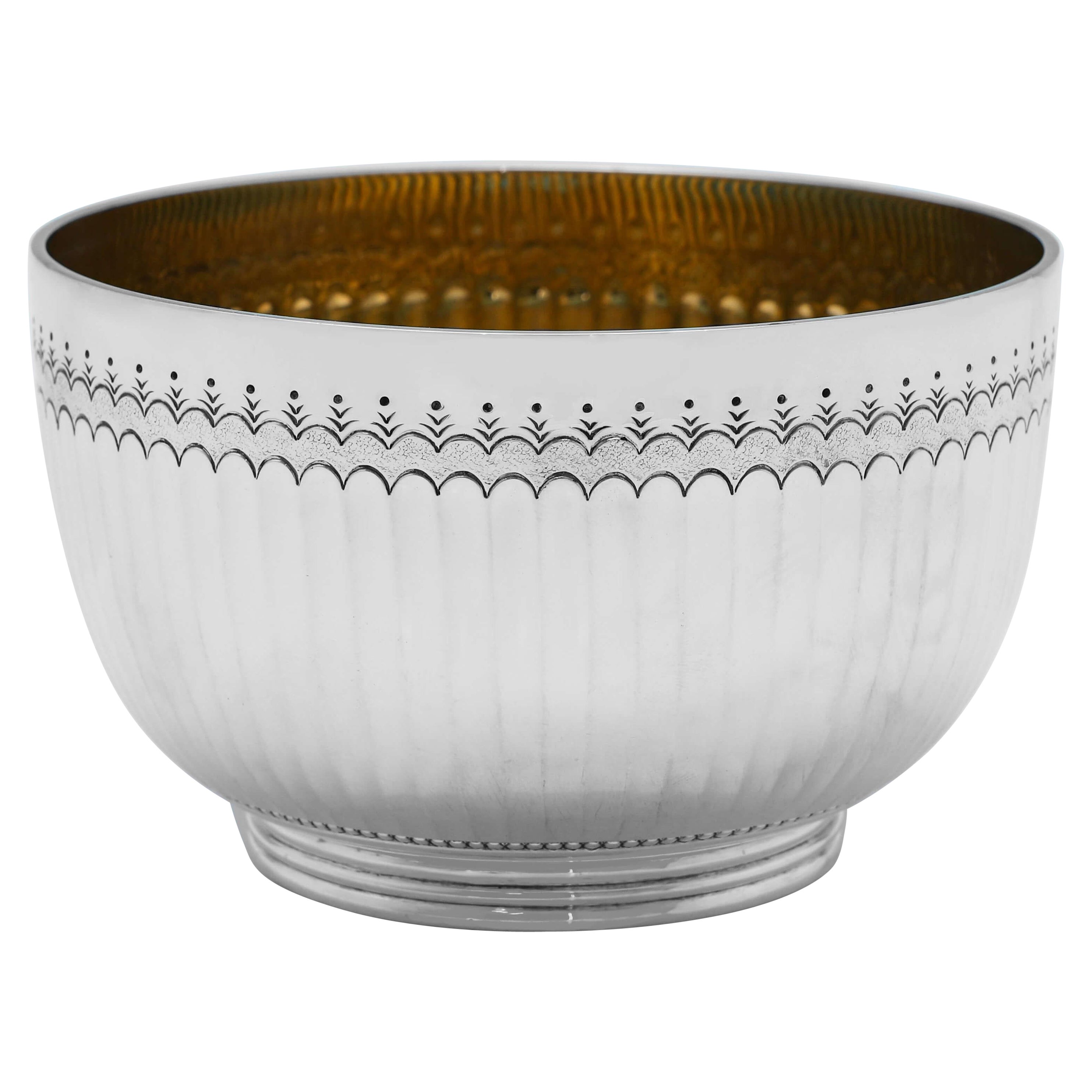 Edwardian Antique Sterling Silver Bowl - London 1902 For Sale