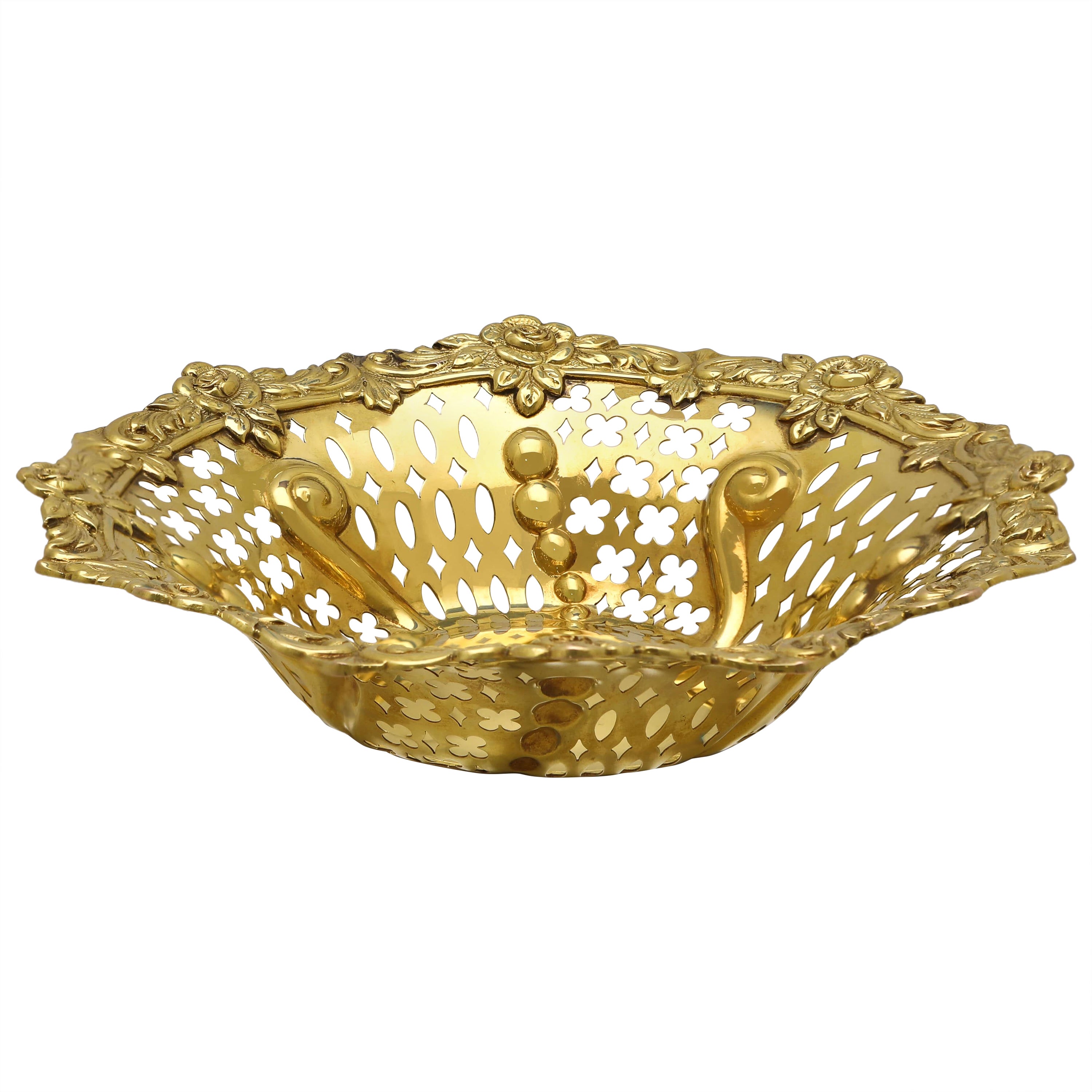 A very rare Edwardian 9ct gold dish by Mappin & Webb - London 1903 - 142.4g For Sale