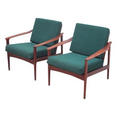 Danish Pair of Easy Chairs by Ib-Kofod Larsen for Selig, 1960s