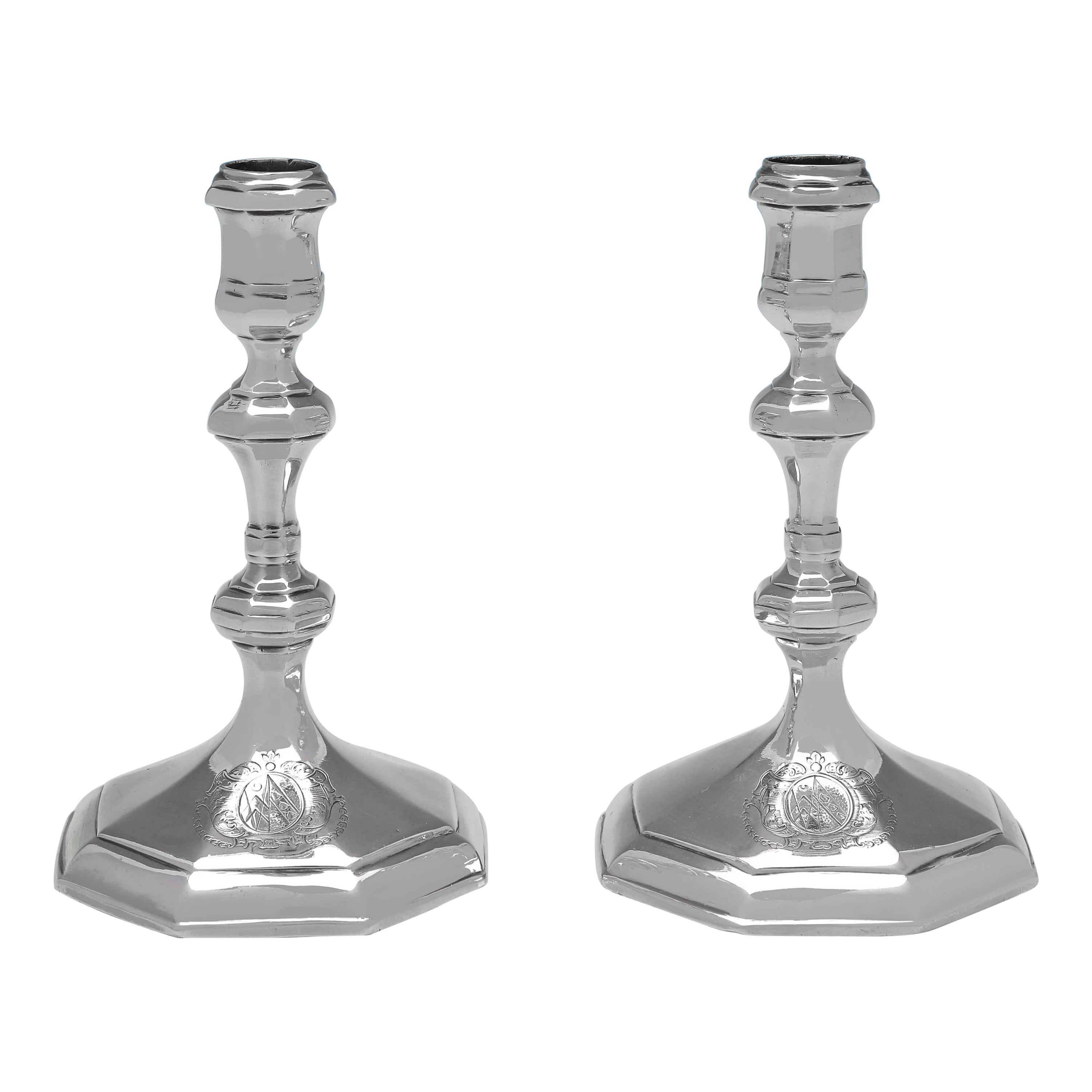 Britannia Standard Silver Candle Holders