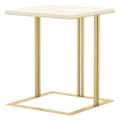 Modern Louise Side Table made with lacquer and brass, Handmade by Stylish Club