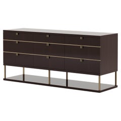 Modern Manhattan Chest of Drawers Made with Ebony and Brass by Stylish Club