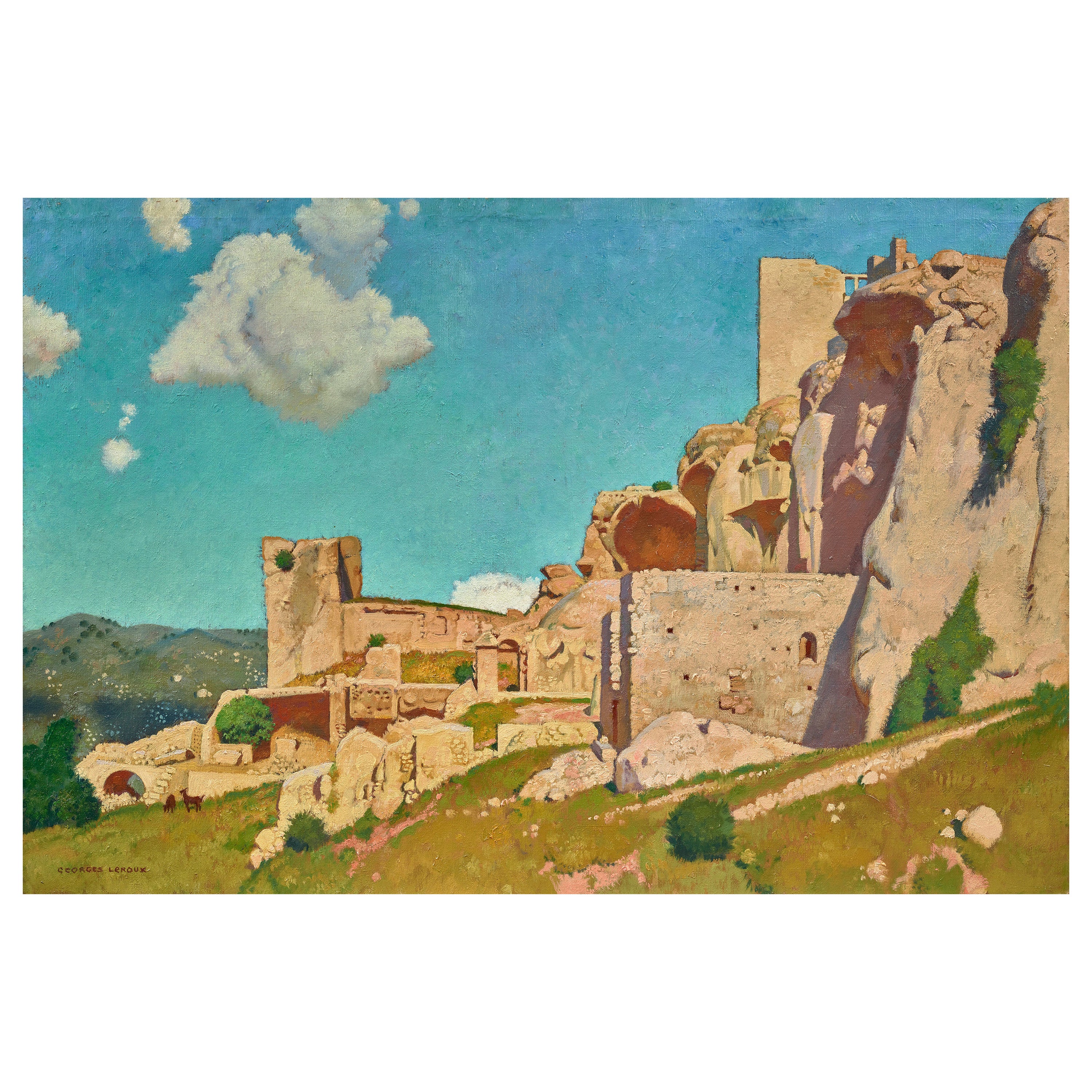 Georges Paul Leroux (1877 - 1957)  Castle of Baux-de-Provence For Sale