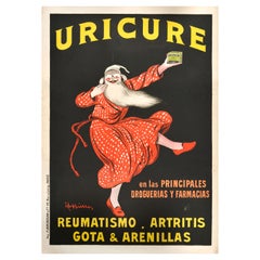 Original Antique Advertising Poster Uricure Medicine Leonetto Cappiello Design