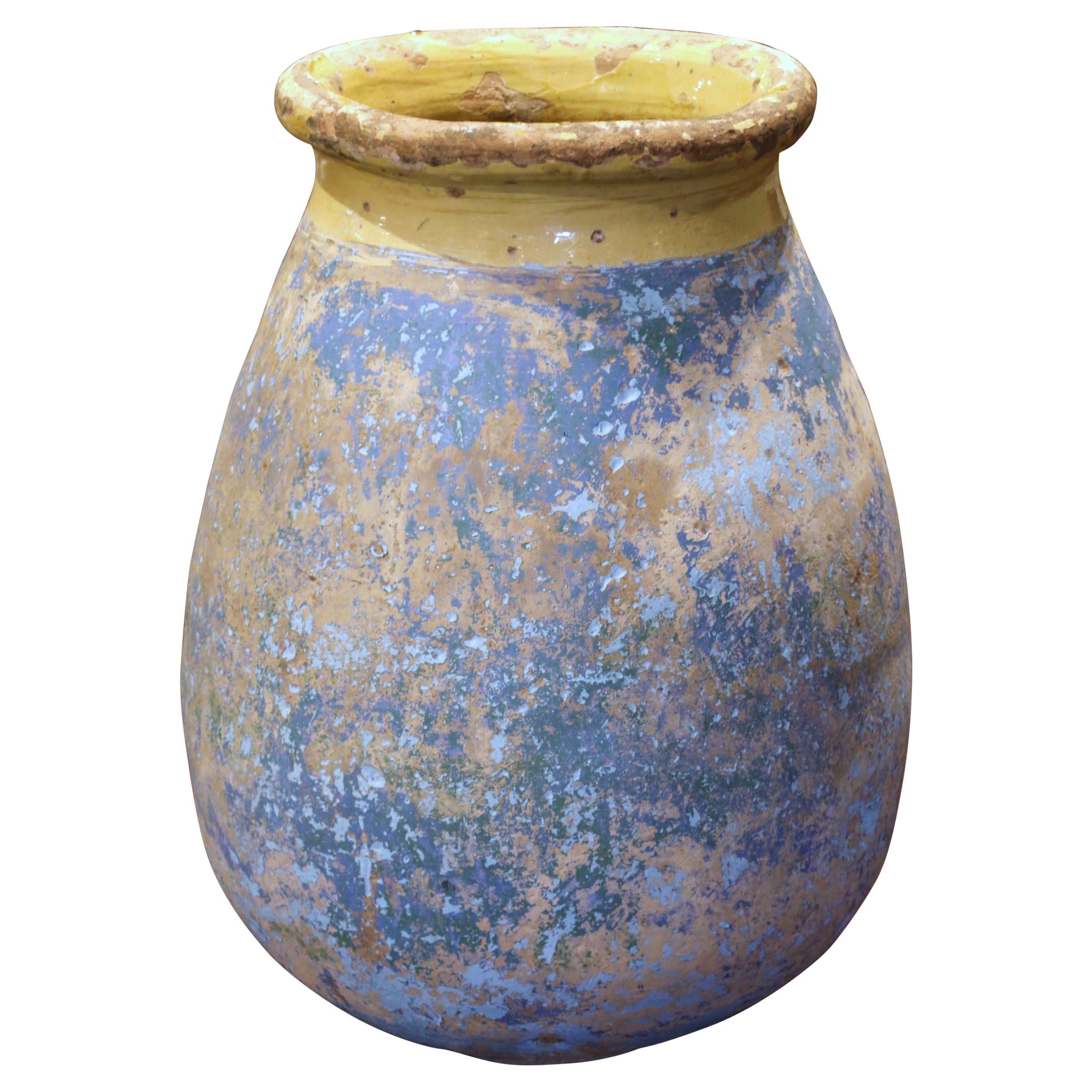 18th Century French Provencal Terracotta Olive Oil Jar from Biot  For Sale