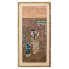 Chinese Silk Painting of Two Court Ladies