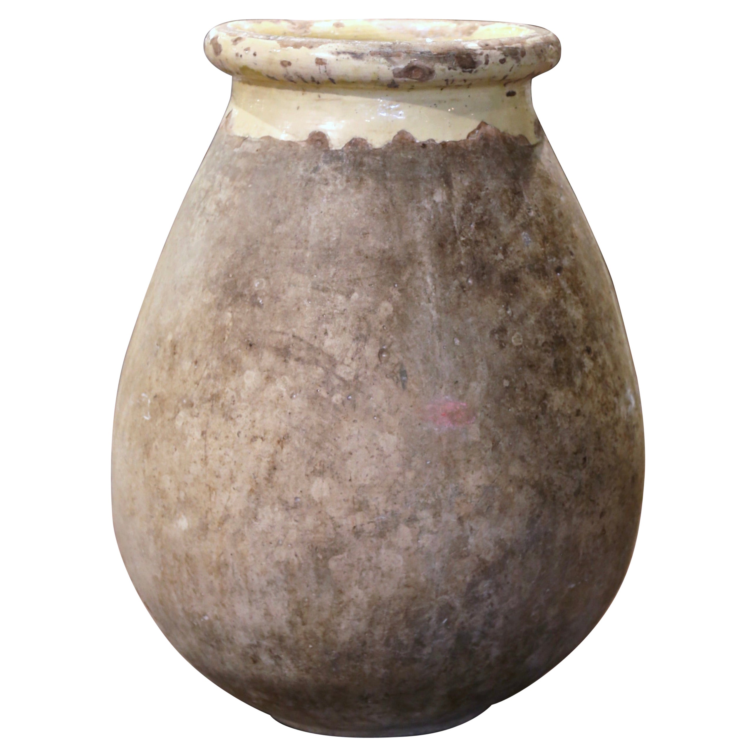 18th Century French Provencal Terracotta Olive Oil Jar from Biot 