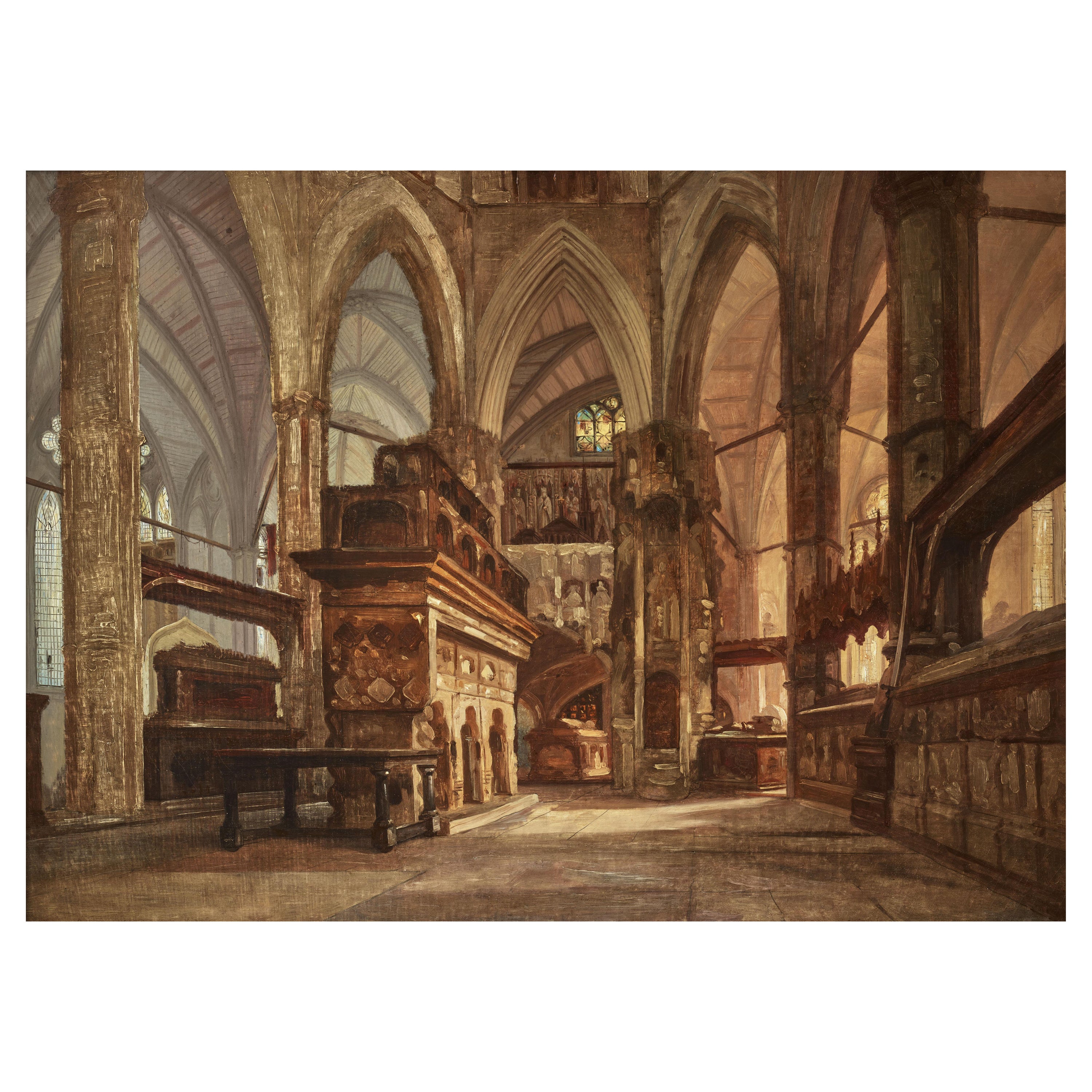 Adrien DAUZATS - Shrine of Edward the Confessor, Westminster Abbey For Sale