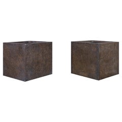 Vintage Bronze Resin Square Planters by Forms and Surfaces