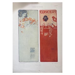 1906 Original German Art Nouveau Poster, Decorator Print, #18, Art Deco Fashion