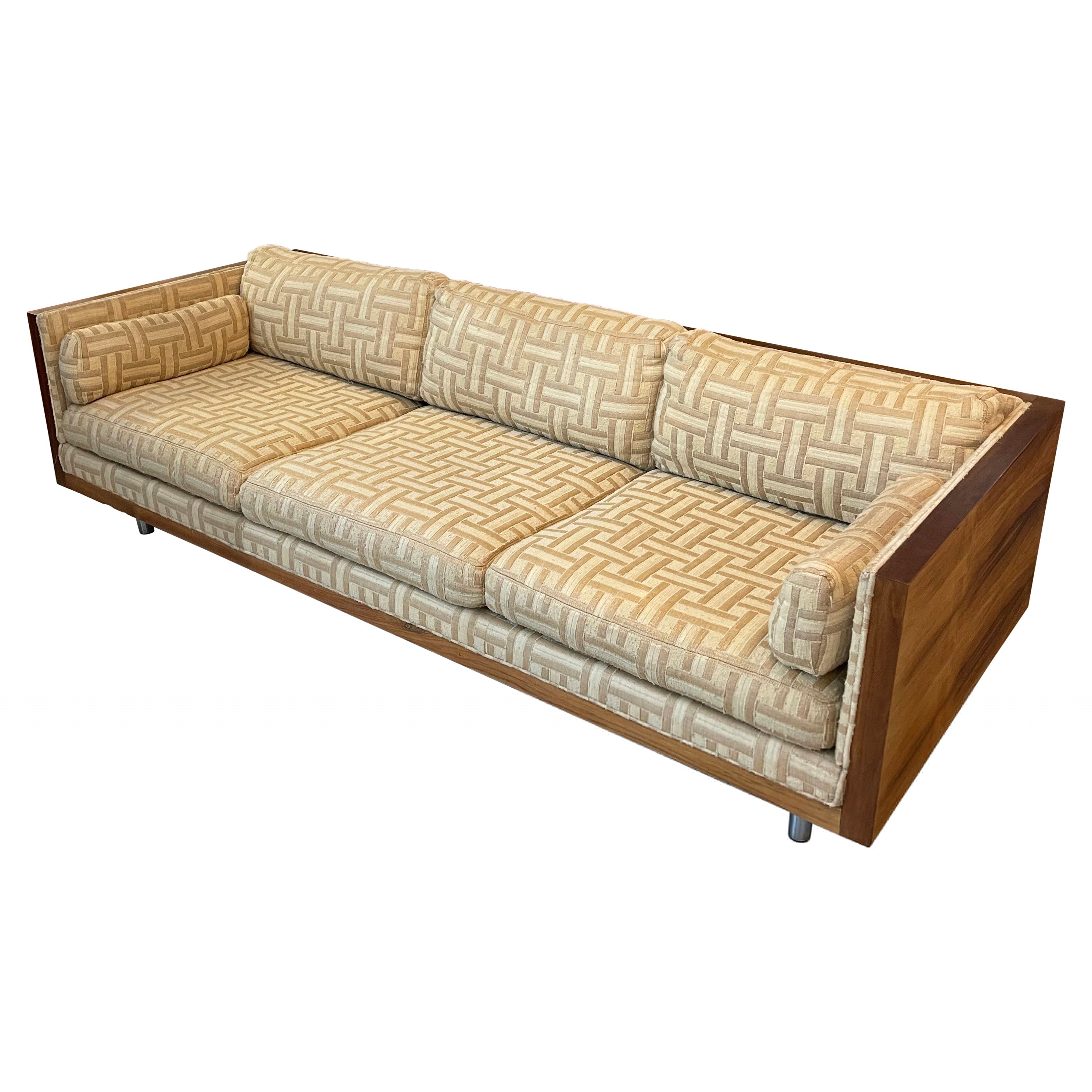 Mid-Century Modern Rosewood Case Sofa By Milo Baughman  For Sale