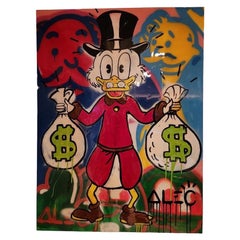 Œuvre d'art originale de graffiti en techniques mixtes d'Alec Monopoly, Scrooge McDuck, 2010