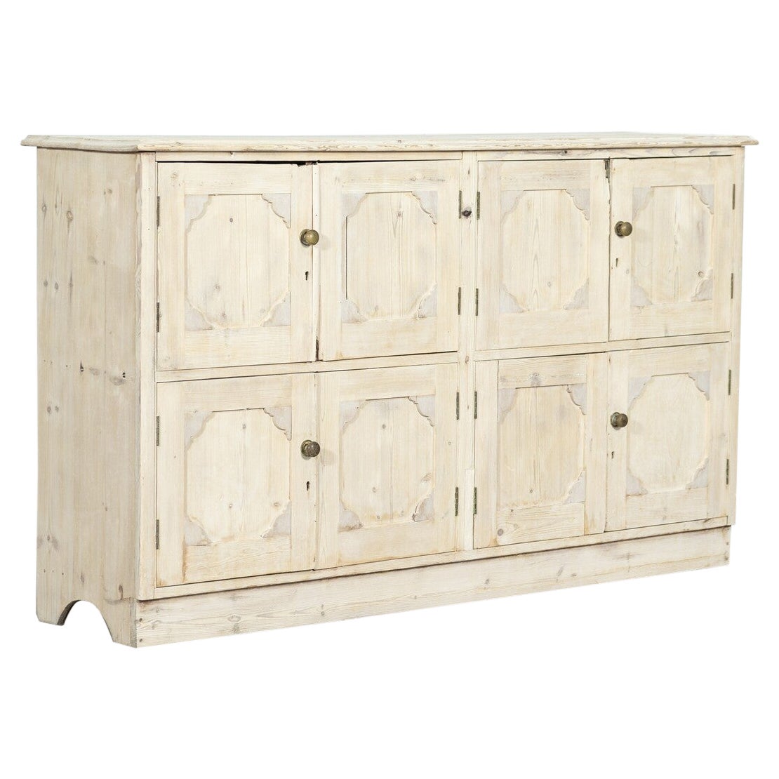 Large English Bleached Pine Locker Cabinet For Sale