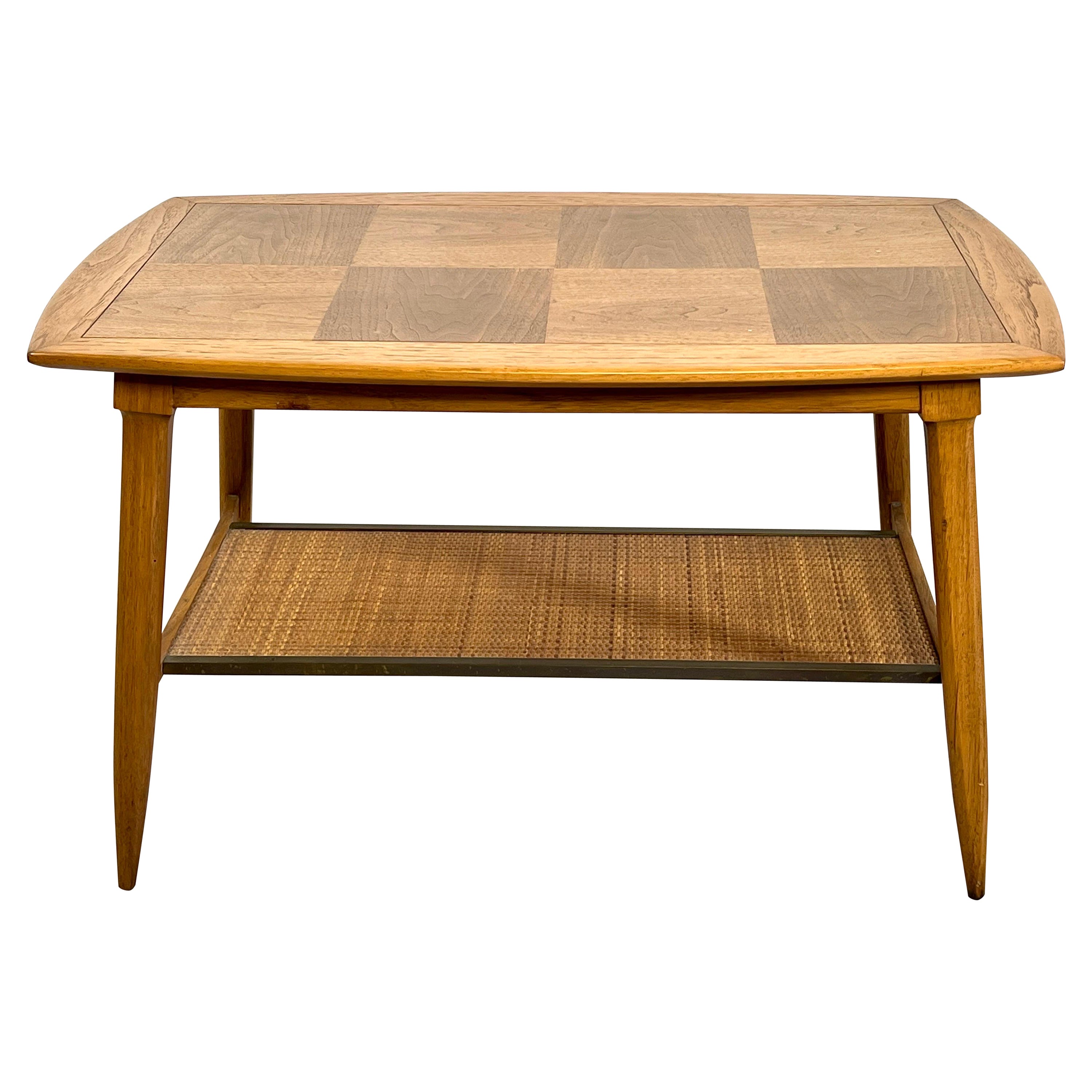 Mid Century Sophisticate by Tomlinson Caned Side Table For Sale