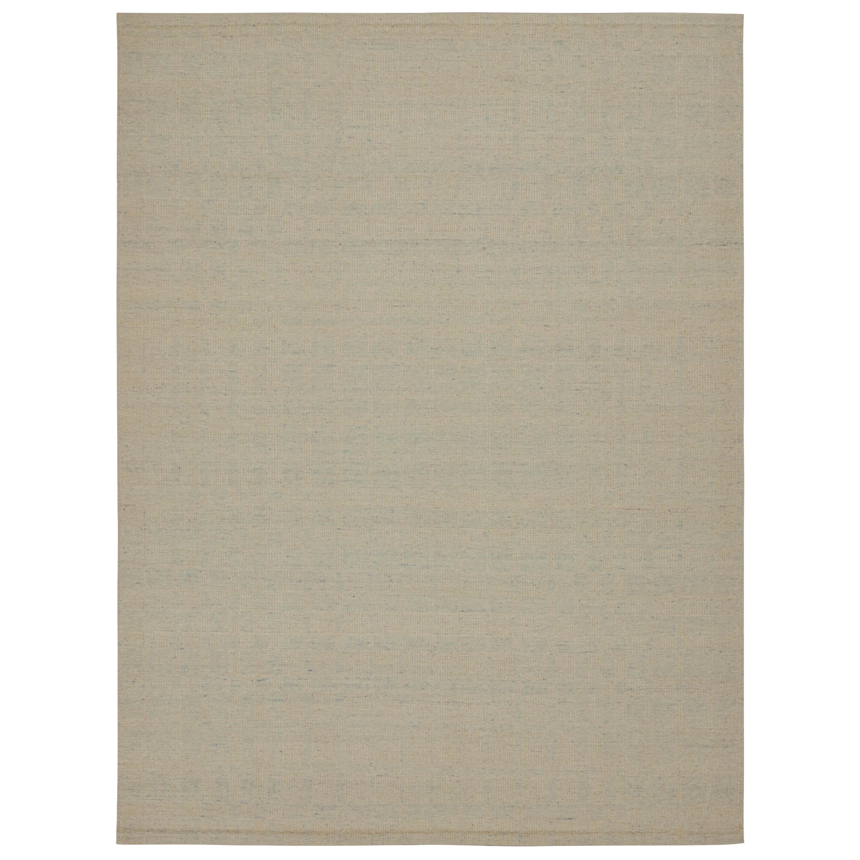 Rug & Kilim’s Scandinavian Style Kilim in Beige & Blue Geometric Pattern