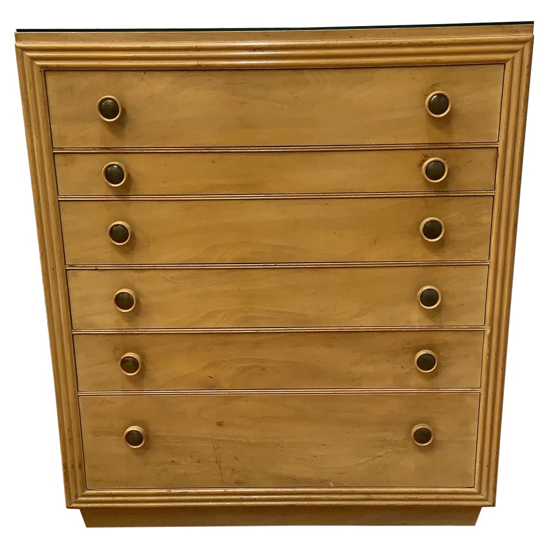 MCM Cork and Wood Tall Dresser by Paul Frankl for Johnson Furniture For Sale
