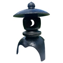 Retro Japanese Lovely Old Yukimi Crescent Moon Lantern   