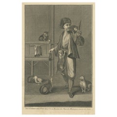 Antique Print of Dgi-Guerdgi feeding Cats in the Bazaar