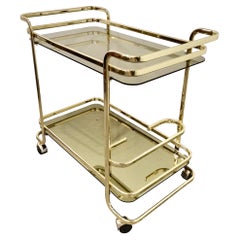 Vintage Italian Brass Bar Cart, 1980s