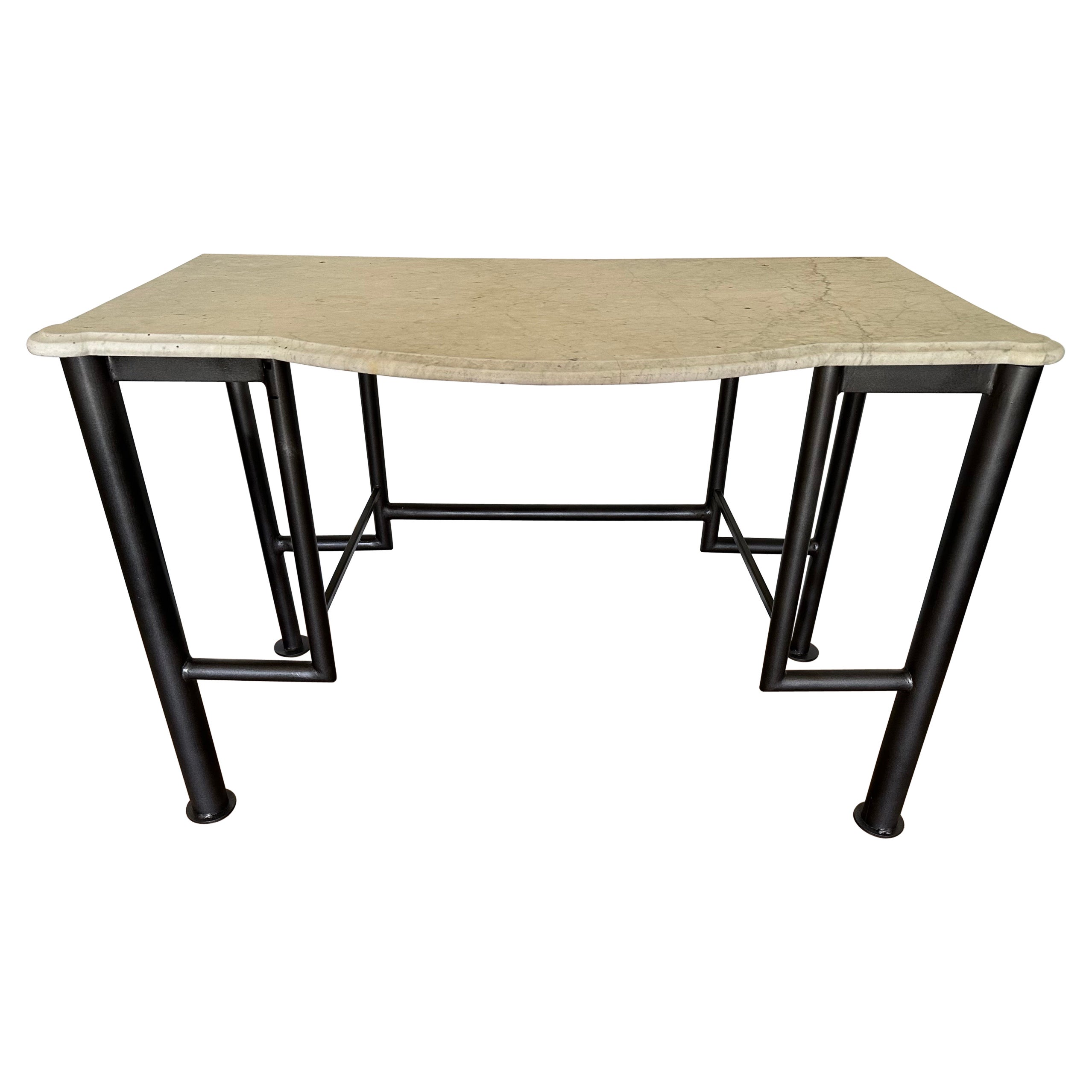 Antique French Marble and Mid-Century Desk or Vanity For Sale