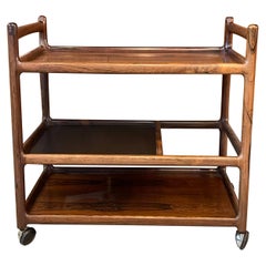 Danish Modern Rosewood Bar Cart By Johannes Andersen, CFC Silkeborg