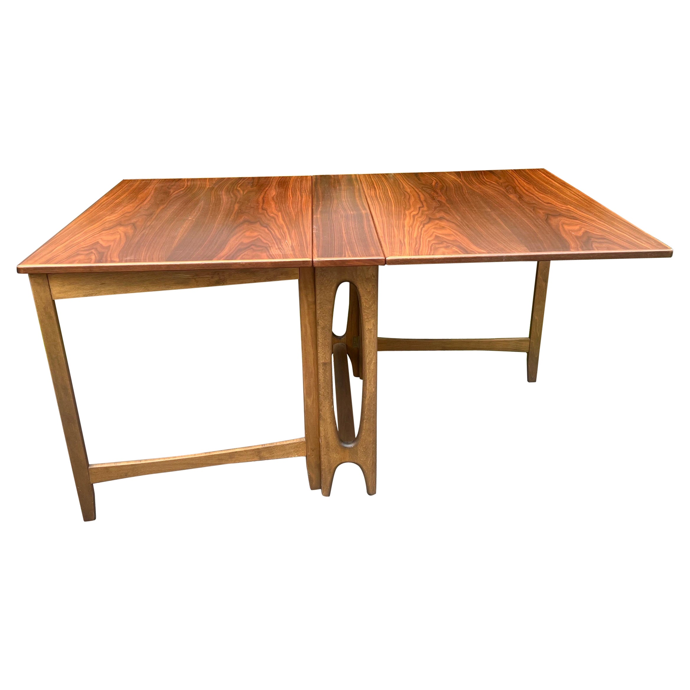 1960s Danish Modern Drop-Leaf Teak Table by Bendt Winge for Kleppes Møbelfabrikk