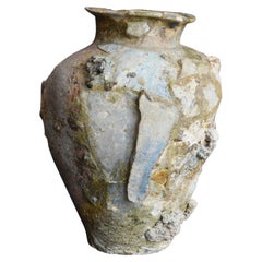 Japanese rare antique pottery vase/12th century/beautiful natural glaze