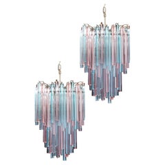 Elegantes arañas de Murano triedri - prisma 92 - vidrios multicolores