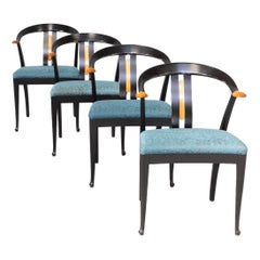 70s cow horn dining chairs for Giorgetti set/4